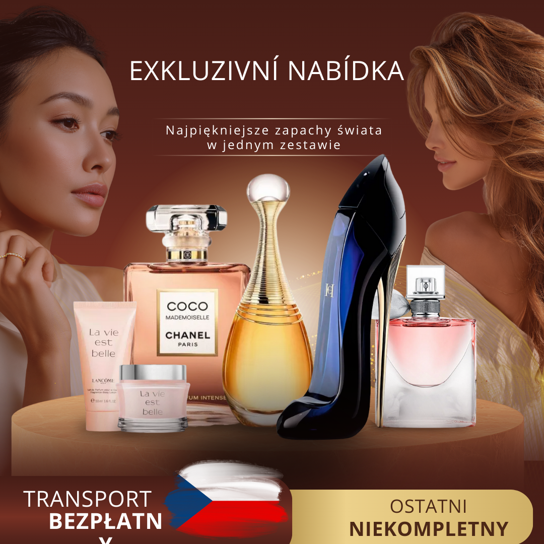 Sada 6 luxusních importovaných parfémů + dárek